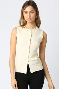 Ecru Knit Slvls Vest