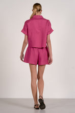 Load image into Gallery viewer, Fuchsia Button Down SS Top + Shorts Set