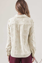 Load image into Gallery viewer, Cream Floral Lace LS Button Down Shirt