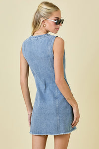 Sleeveless Mini Denim Dress