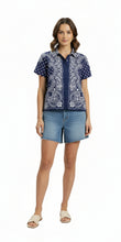 Load image into Gallery viewer, Blue Paisley Paula Top