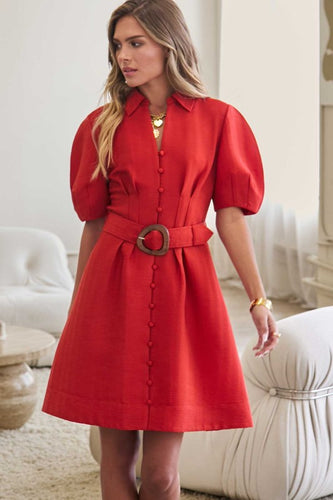 Amber Button Down Dress w/ Belt