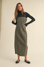 Load image into Gallery viewer, Brown Leather Mineral Wash Long Dress