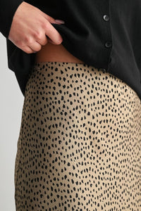 Taupe Leopard Satin Skirt