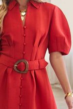 Load image into Gallery viewer, Amber Button Down Dress w/ Belt