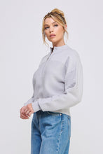 Load image into Gallery viewer, Soft Grey Textured Rib Half Zip Pullover