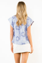 Load image into Gallery viewer, Blue Slvls Stripe Top w/ Ribbon Details (THML)