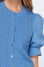 Load image into Gallery viewer, Periwinkle Blue Knit Top Puff Slv Top