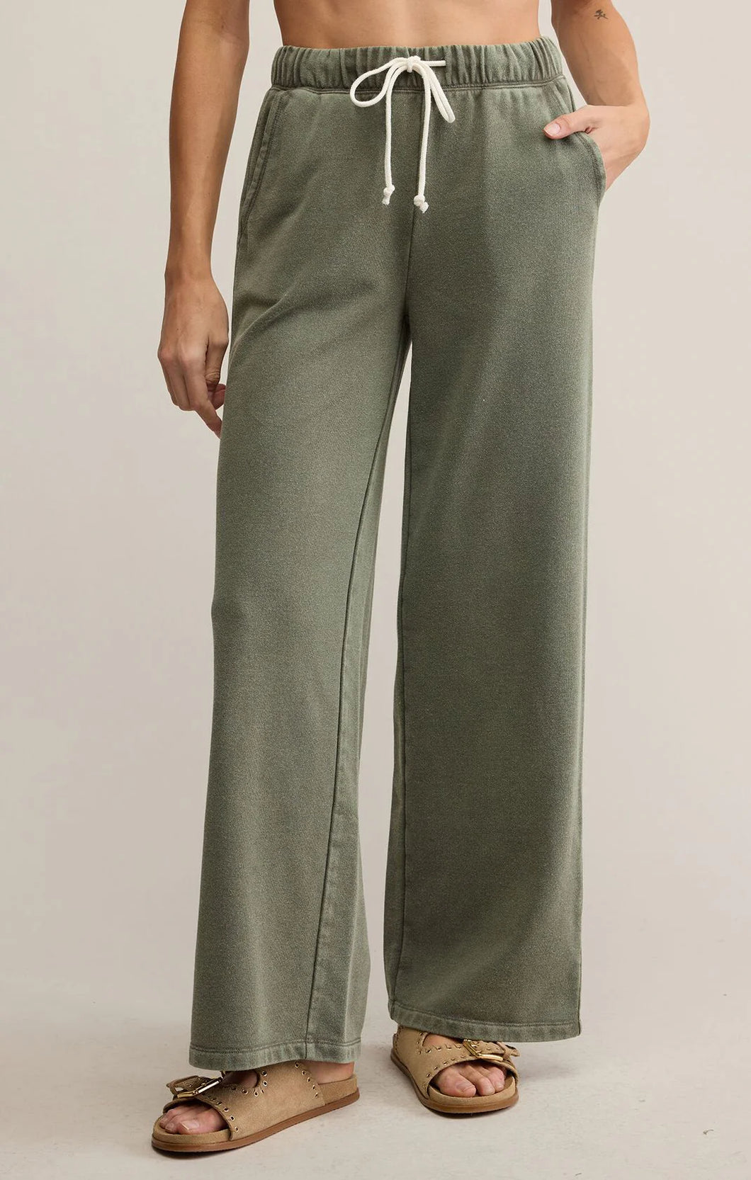 Z Supply Hunter Green Knit Pant