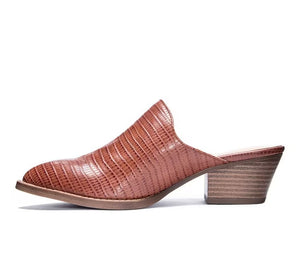 CL Tan Lizard Mule