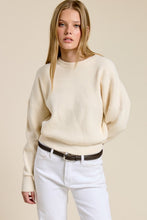 Load image into Gallery viewer, Cream Ribbed Crewneck Pullover