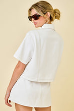 Load image into Gallery viewer, Off White Boxy Denim Button Down SS Top