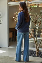 Load image into Gallery viewer, Navy Button Collared Sweater
