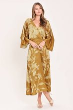 Load image into Gallery viewer, Camel Kimono Slv Printed Maxi Dress