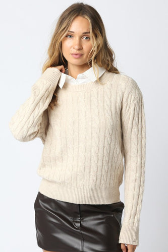 Light Oatmeal Dress Shirt Collar Sweater