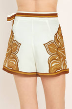 Load image into Gallery viewer, Ivory/Tan Printed Side Tie Skort
