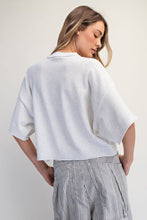 Load image into Gallery viewer, White Melange Button Frnt Soft Cardigan Top