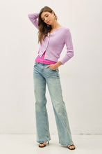 Load image into Gallery viewer, Lilac Pointelle 3/4 Cardigan