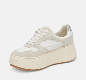 Daisha White/Silver Nylon Sneaker