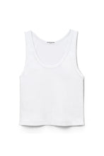 Load image into Gallery viewer, Perfect White Tee Ribbed Structured Bra Friendly White Tank