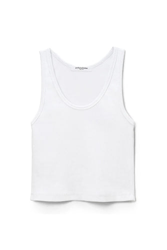 PWT Ribbed Structured Bra Friendly White Tank