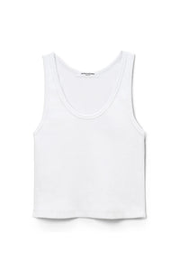 PWT Ribbed Structured Bra Friendly White Tank