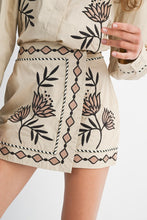 Load image into Gallery viewer, Taupe Embroidered Button Down Shirt + Skirt Set