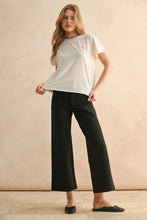 Load image into Gallery viewer, Black Ponte Fabric Crop Dress Pants