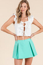 Load image into Gallery viewer, White Ruffle Ribbon Detail Top