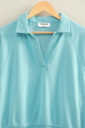 Soft Sky Blue V-Neck LS Top