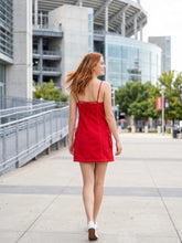 Load image into Gallery viewer, Red Utility Pocket Dress
