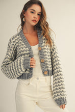 Load image into Gallery viewer, Lt. Grey Chunky Ribbed Knit Cardigan