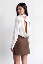Load image into Gallery viewer, Brown Button Detail Skirt