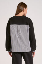 Load image into Gallery viewer, Black Mixed Media Sweatshirt Top