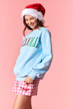 Load image into Gallery viewer, Lt. Blue Holly Jolly Letter Fleece Sweatshirt