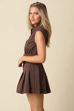 Load image into Gallery viewer, SS Button Down Belted Dress Brown