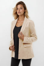 Load image into Gallery viewer, Sand Deep Neck Suede Blazer