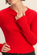 Load image into Gallery viewer, Red LS Knit Top