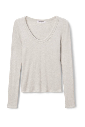 Perfect White Tee Ash Waffle LS U Neck Tee