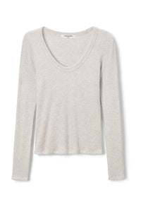 Perfect White Tee Ash Waffle LS U Neck Tee