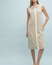 Load image into Gallery viewer, Mocha/White Midi Sweater Tank Dress