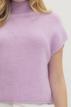 Load image into Gallery viewer, Lavender Mock Neck Slvls Sweater Top
