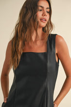 Load image into Gallery viewer, Black Leather Square Neck Dress