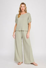 Load image into Gallery viewer, Sage Textured Knit Top + Pant Set