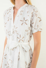 Load image into Gallery viewer, Cream Embroidered Belted Dress (THML)