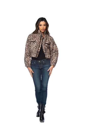 Leopard Quilted Lissandra Bomber Jacket