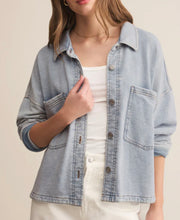 Load image into Gallery viewer, Z Supply Washed Indigo All Day Cropped Knit Jacket