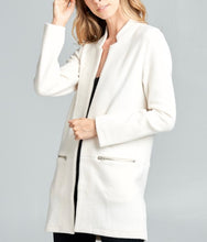 Load image into Gallery viewer, Cream Collarless Long Jacket