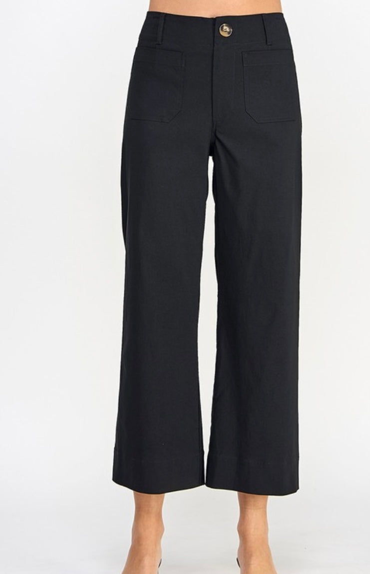 Black Pocket Detail Pants