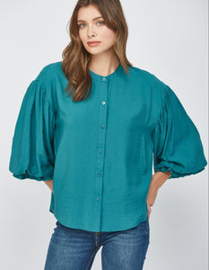 Teal Modern Button Down Shirt